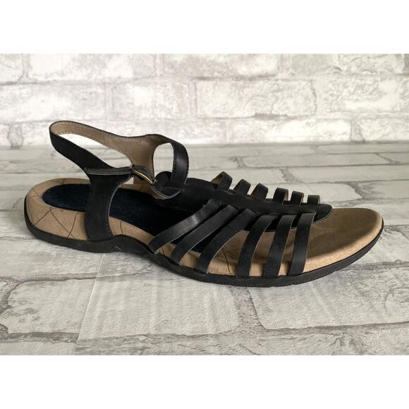 Sanita Cadence Black Leather Platform Sandals Women's Comfortable Shoe 42 (10.5) - Picture 3 of 13